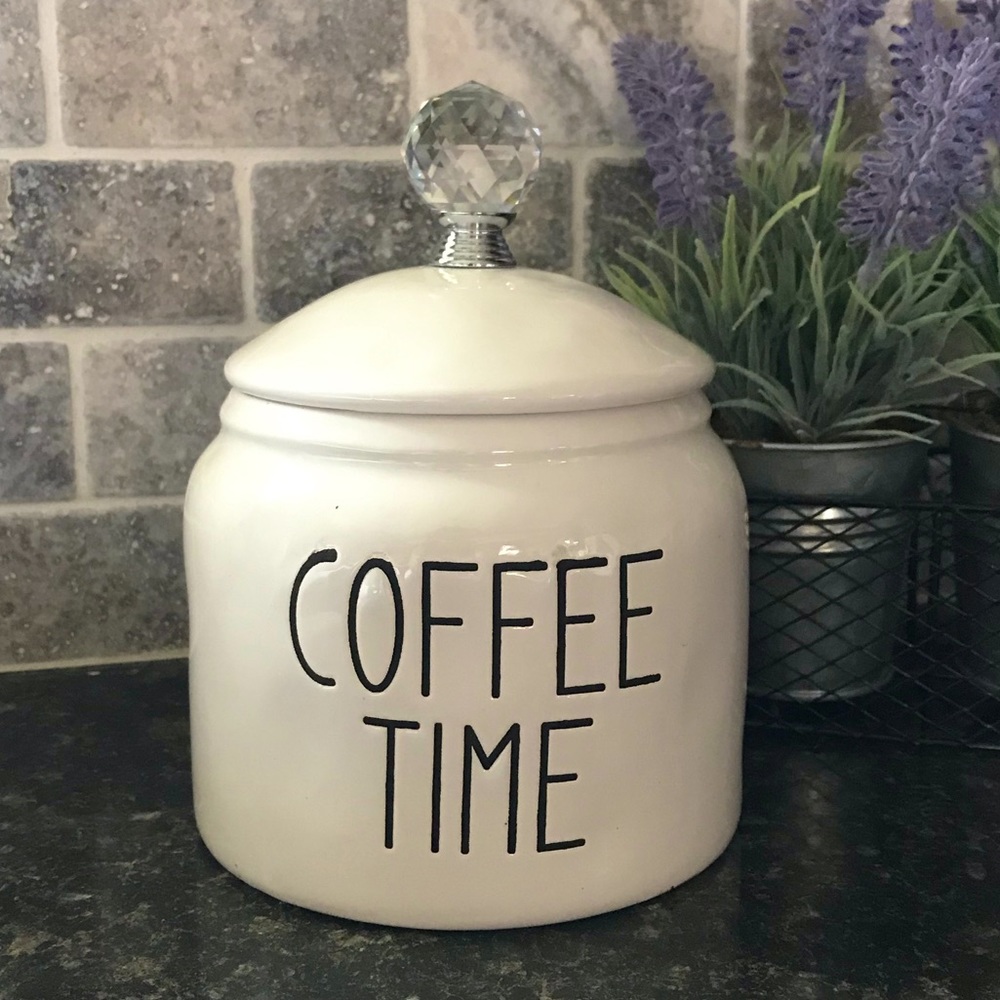 Rae Dunn inspired farmhouse coffee canister